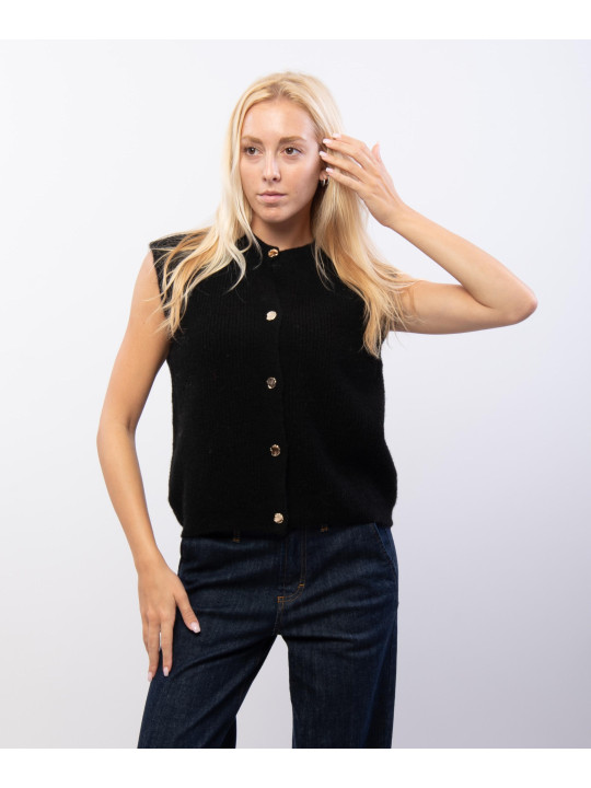 gilet aperto con bottoni