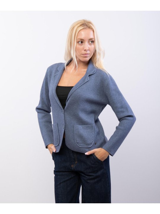 Blazer in Maglia con Tasche