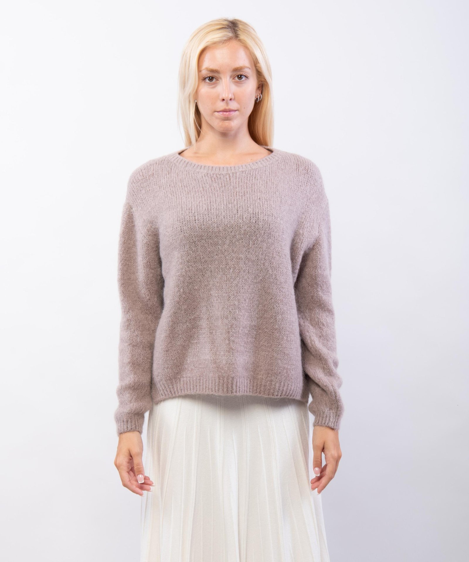 Maglione Misto Mohair Con scollo tondo