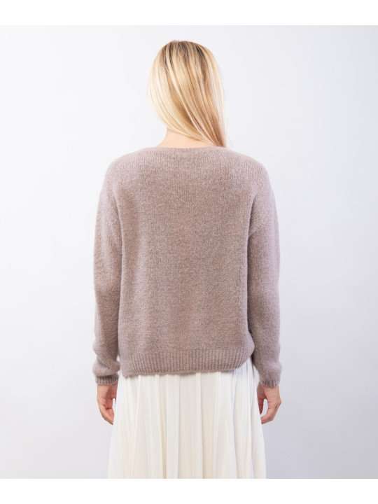 Maglione Misto Mohair Con scollo tondo