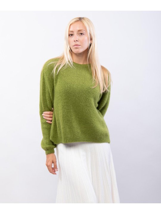 Maglione Misto Mohair Con scollo tondo