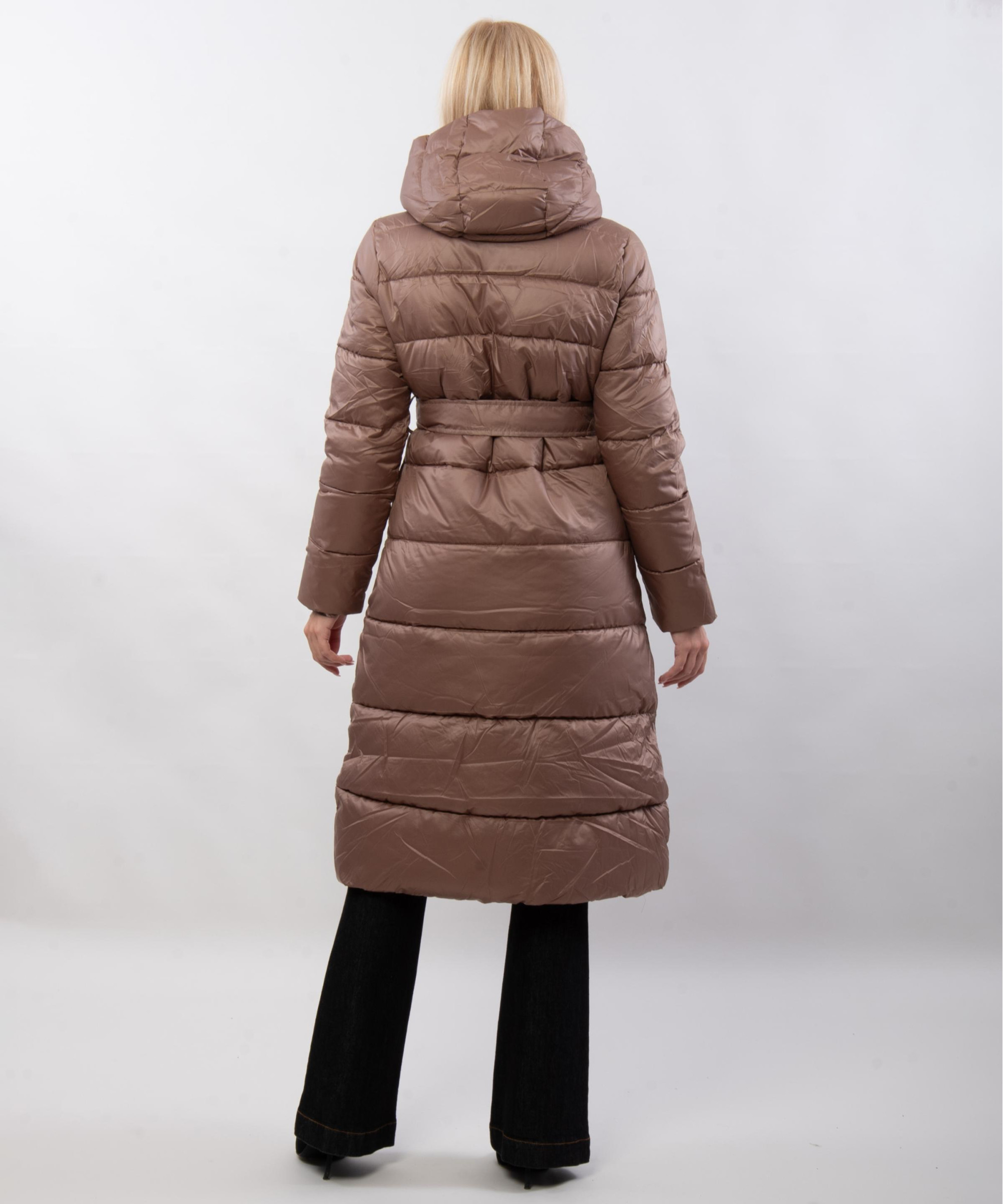 giubbotto lungo maculato reversibile con cappuccio