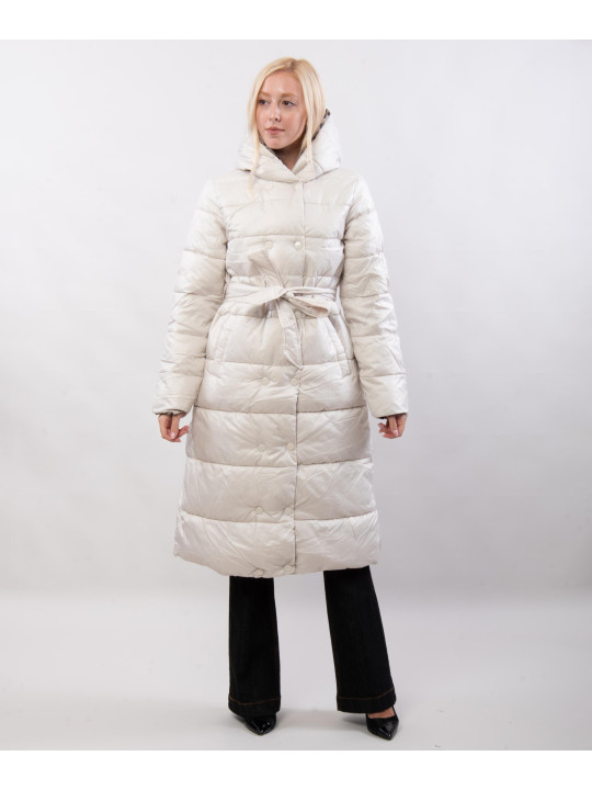 giubbotto lungo maculato reversibile con cappuccio