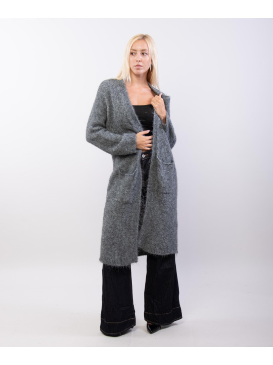 cardigan lungo aperto con tasche