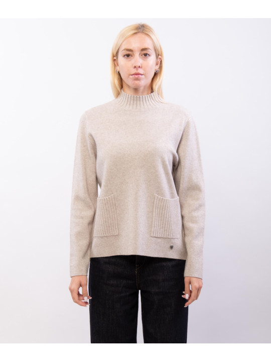 maglia con mezzo collo e tasche