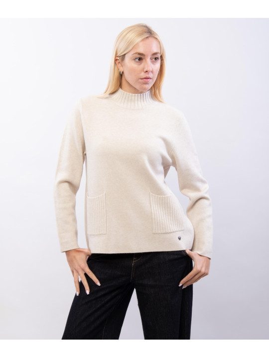 maglia con mezzo collo e tasche