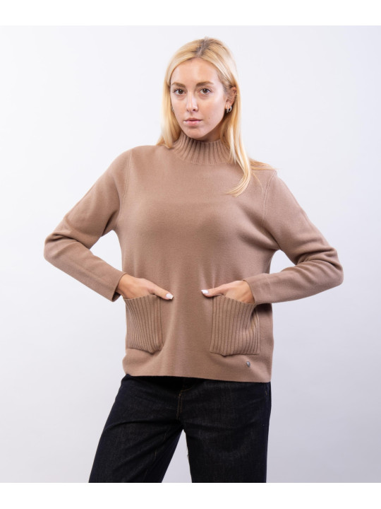 maglia con mezzo collo e tasche