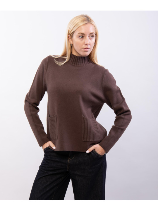 maglia con mezzo collo e tasche
