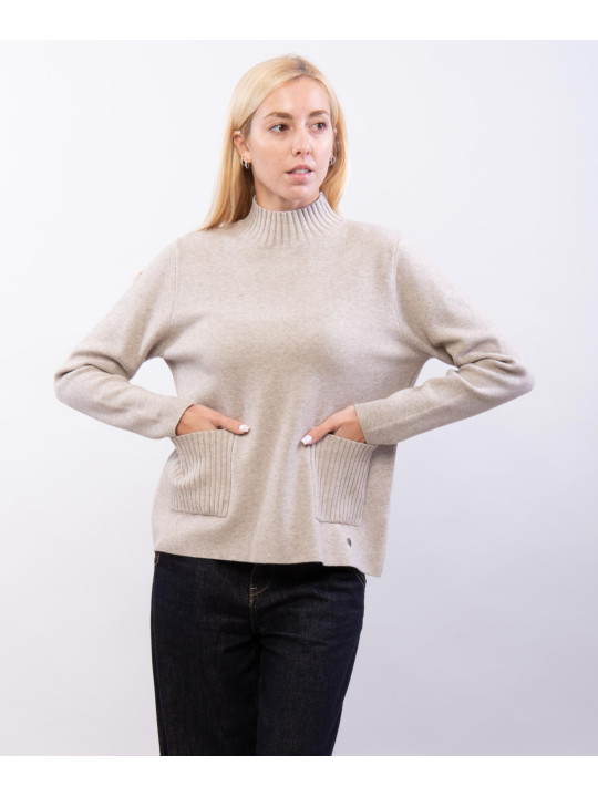 maglia con mezzo collo e tasche