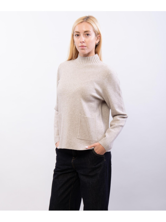 maglia con mezzo collo e tasche