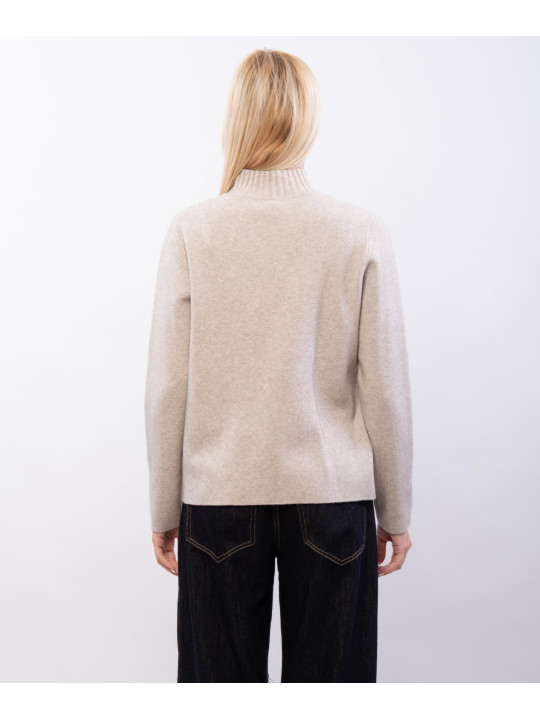 maglia con mezzo collo e tasche