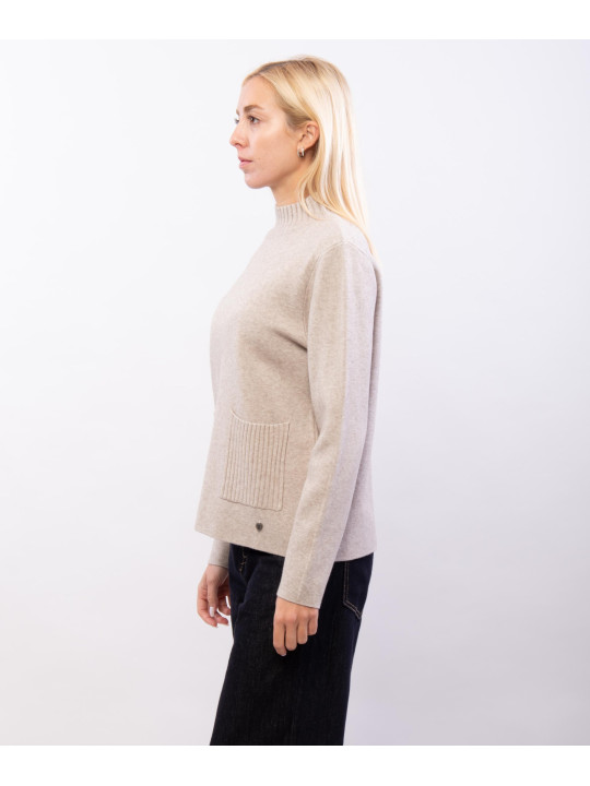 maglia con mezzo collo e tasche