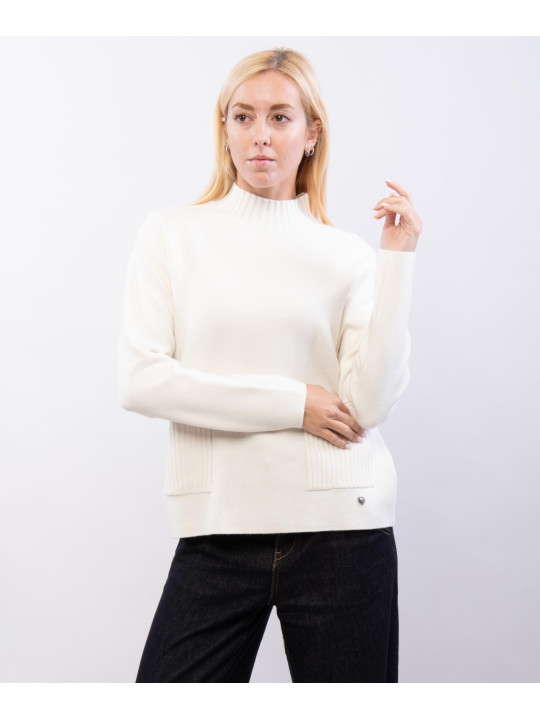 maglia con mezzo collo e tasche