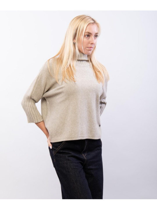 maglia con colletto e manica 3/4