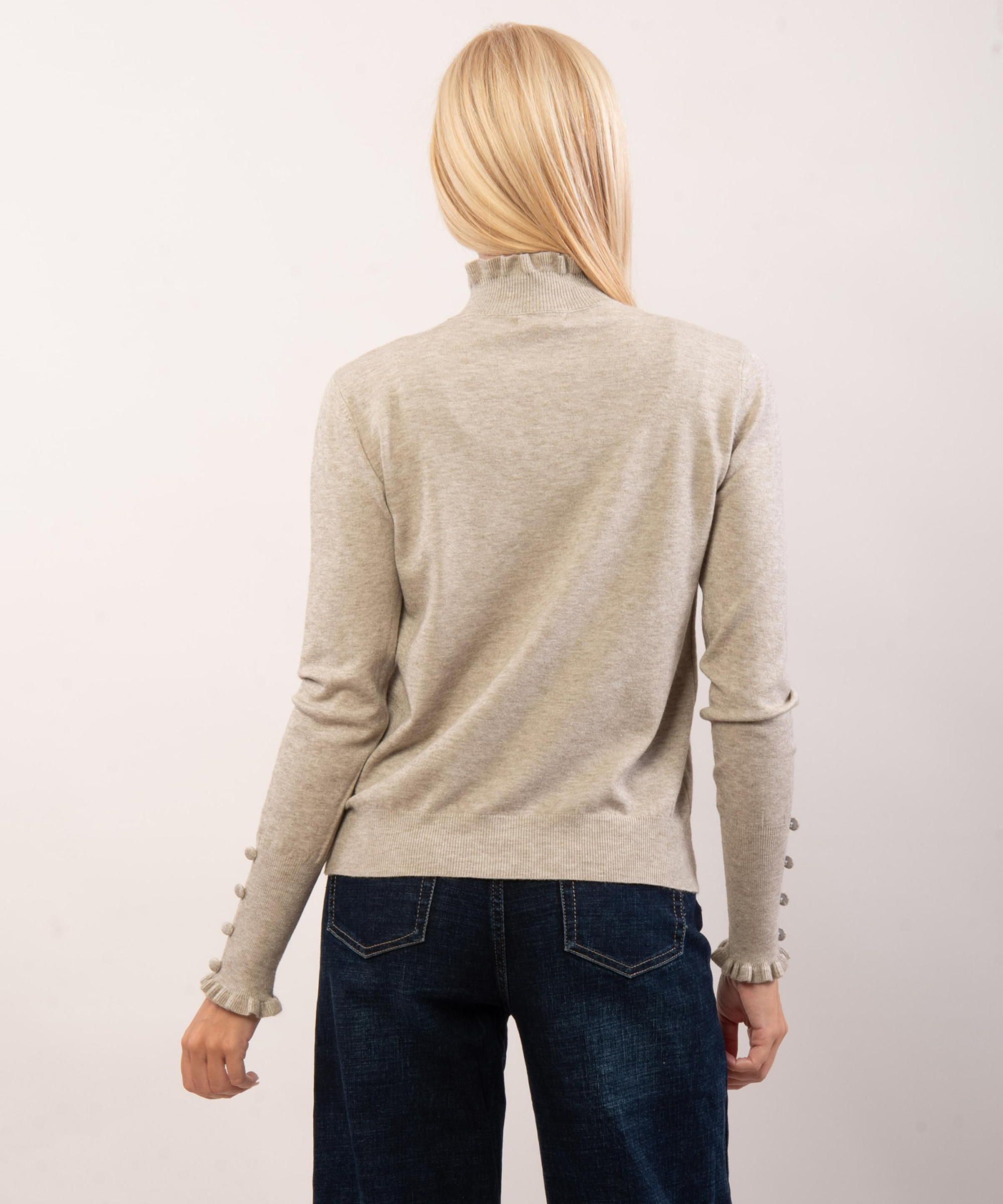 Maglione con collo e orlo a volant