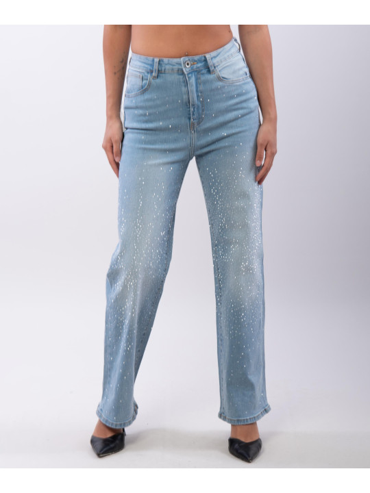 Pantaloni a Palazzo con Strass