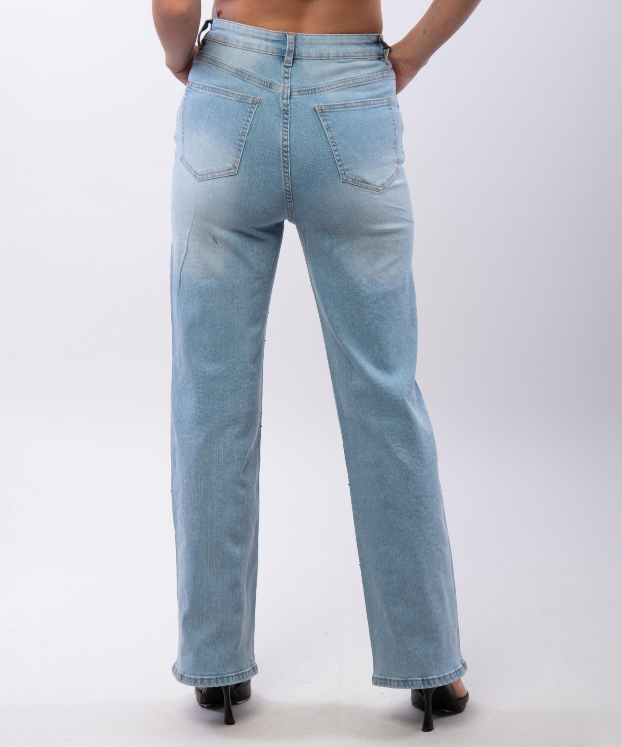 Pantaloni a Palazzo con Strass