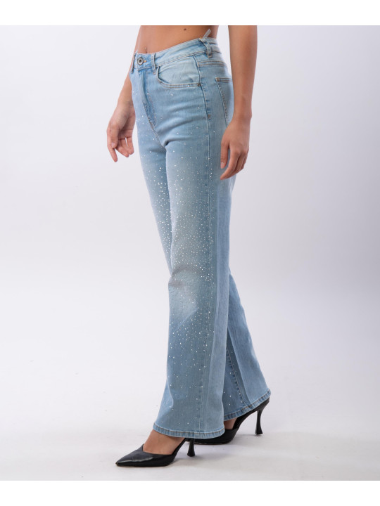 Pantaloni a Palazzo con Strass