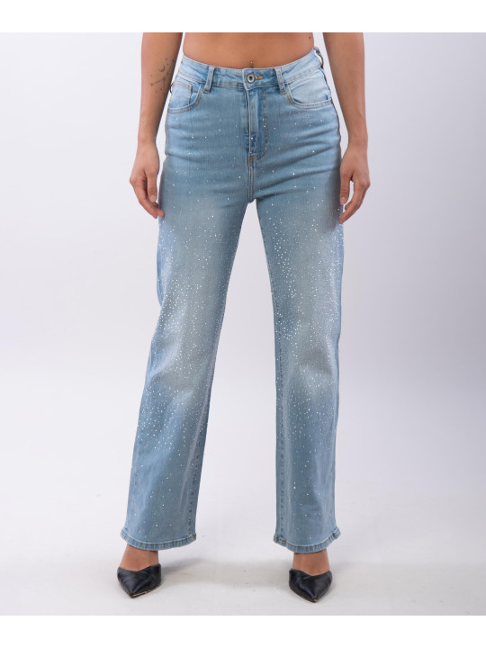 Pantaloni a Palazzo con Strass