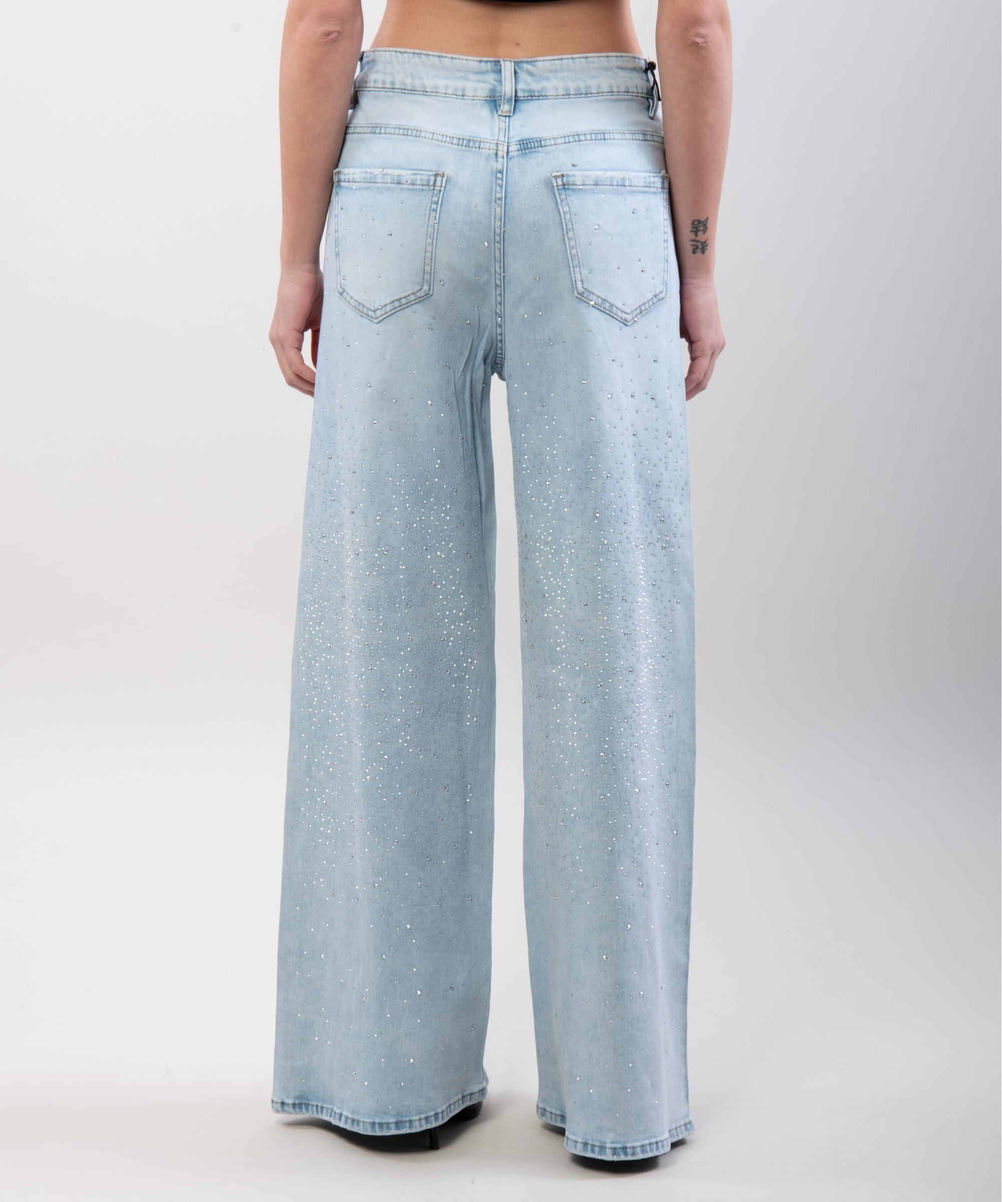 Jeans dritto con brillanti