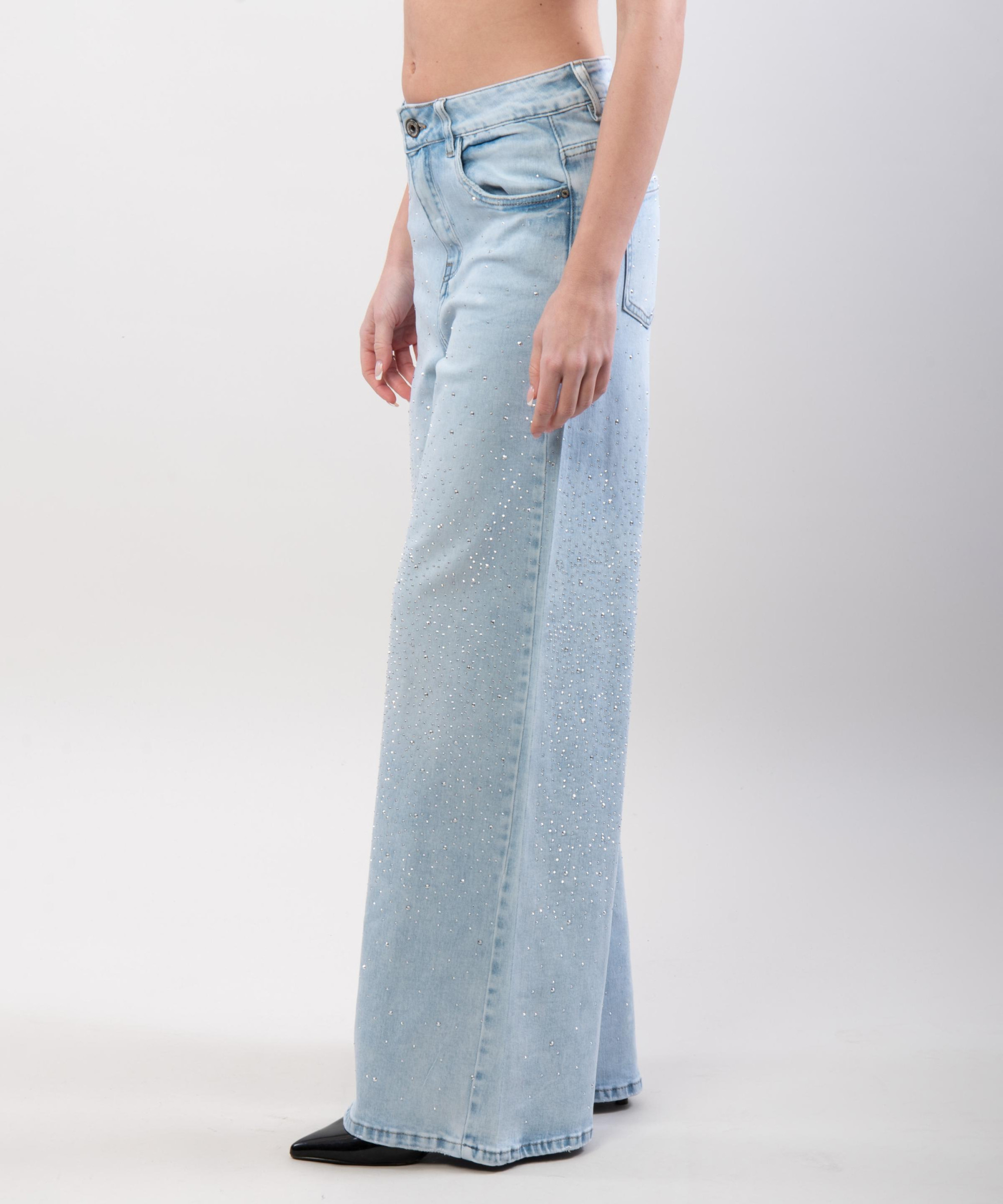 Jeans dritto con brillanti