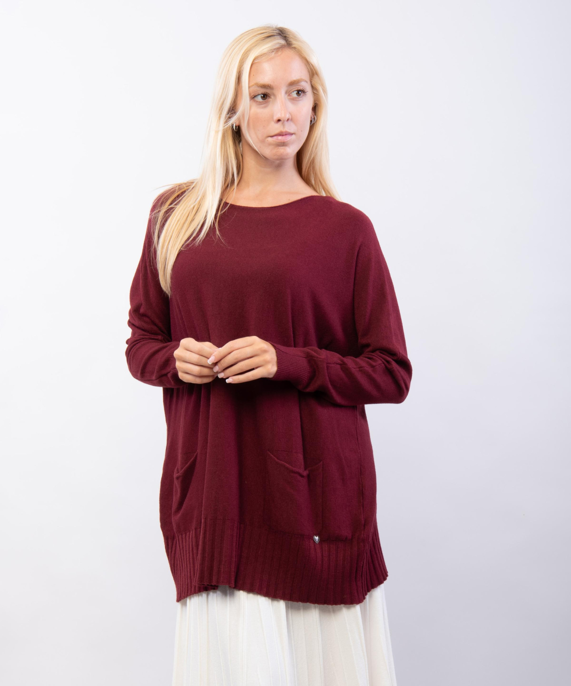 maglione basic con tasche