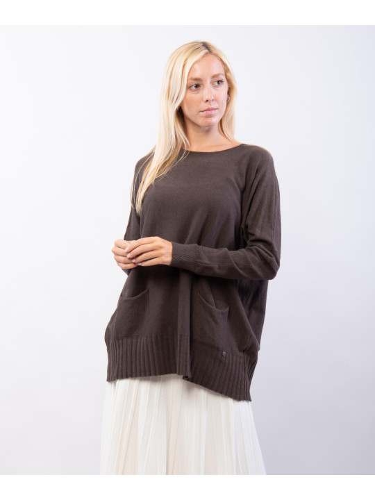 maglione basic con tasche