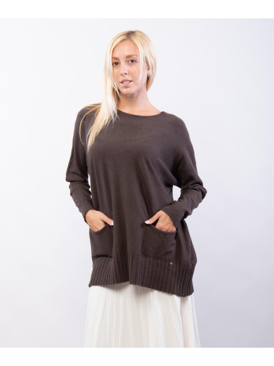 maglione basic con tasche