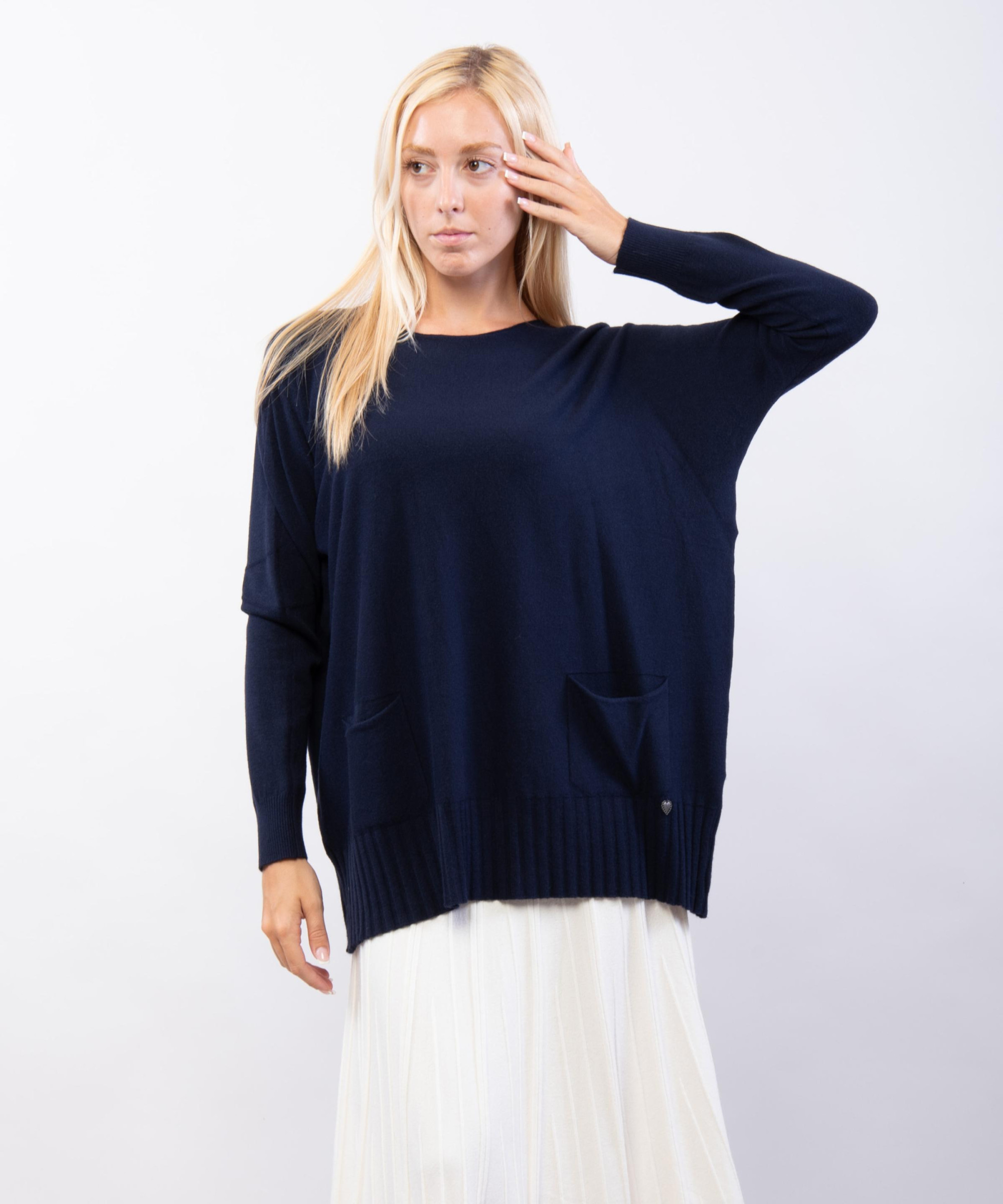 maglione basic con tasche
