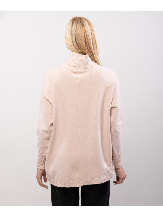 Maglione dolcevita bottoni laterali