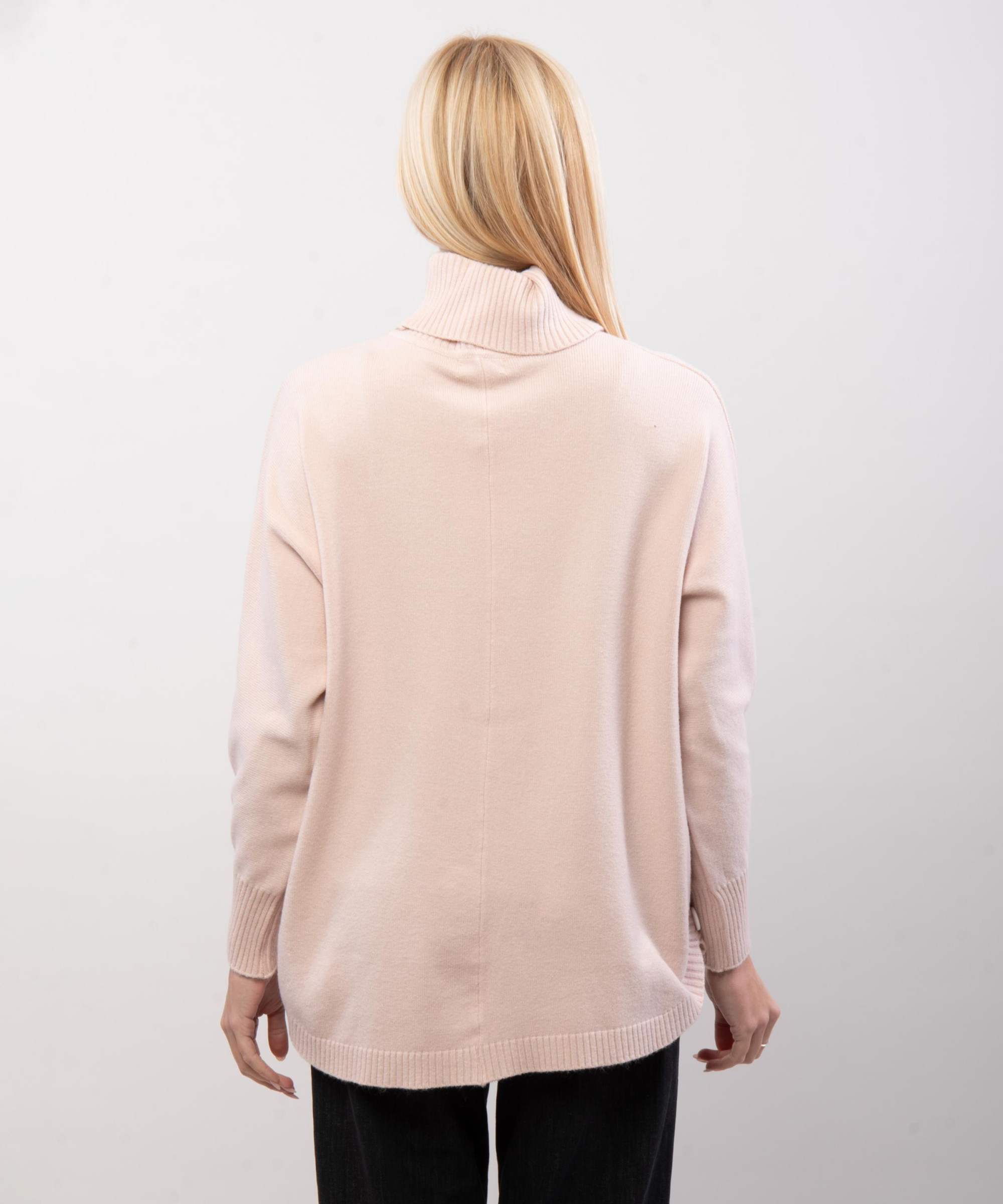 Maglione dolcevita bottoni laterali