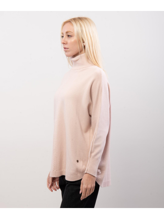 Maglione dolcevita bottoni laterali