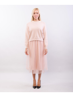 abito in maglia e tulle