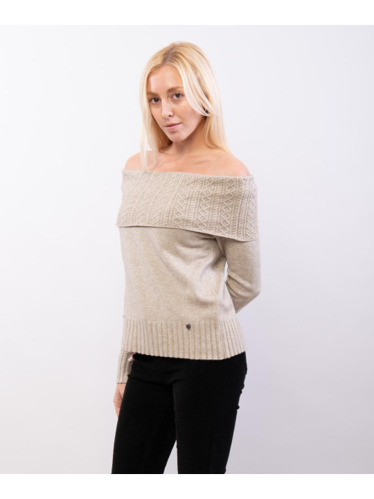 maglia con collo ricamato