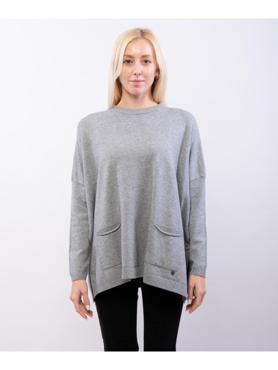 Maglia con tasche davanti e bottoni ai lati
