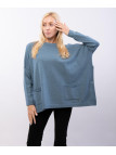 Maglia con tasche davanti e bottoni ai lati