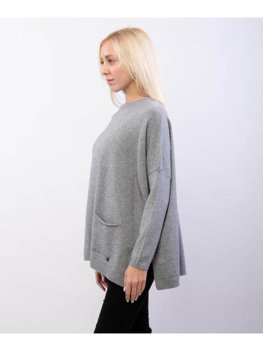 Maglia con tasche davanti e bottoni ai lati