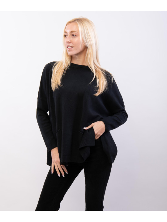 Maglia con tasche davanti e bottoni ai lati