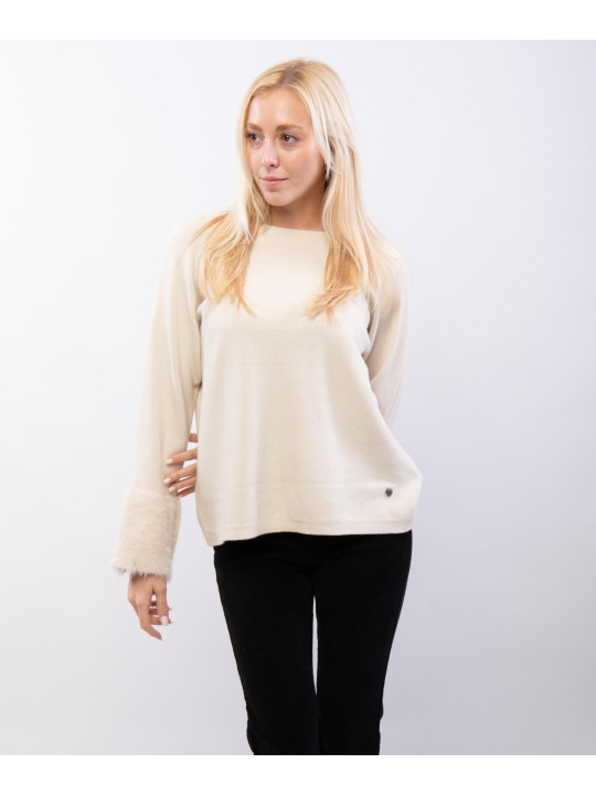 maglione con manica a pelo