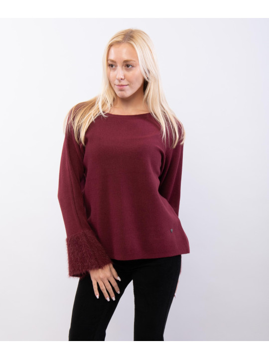 maglione con manica a pelo