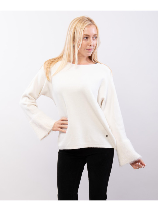 maglione con manica a pelo