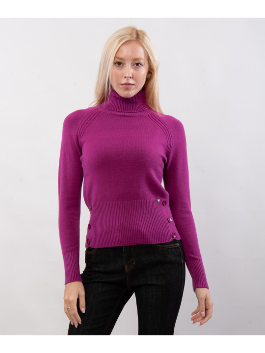 maglieria collo alto con bottoni ai lati