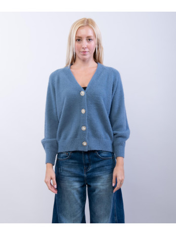 Cardigan in maglia con bottoni gioiello