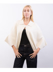 poncho in maglia con colletto