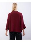 poncho in maglia con colletto