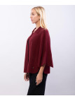 poncho in maglia con colletto