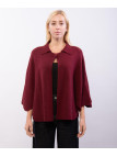 poncho in maglia con colletto