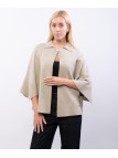poncho in maglia con colletto