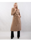 Cappotto con cintura e spacco laterale doppio petto