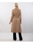 Cappotto con cintura e spacco laterale doppio petto